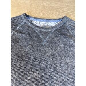 Tommy Bahama Mens Ribbed Knit Long Sleeve Pullover Shirt Gray SM Tropical Trim